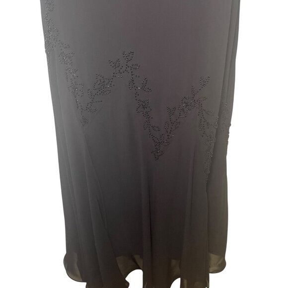 Xscape Petite Black Beaded Gown with Sheer Jacket – Size 6P – NWT - Picture 7 of 11